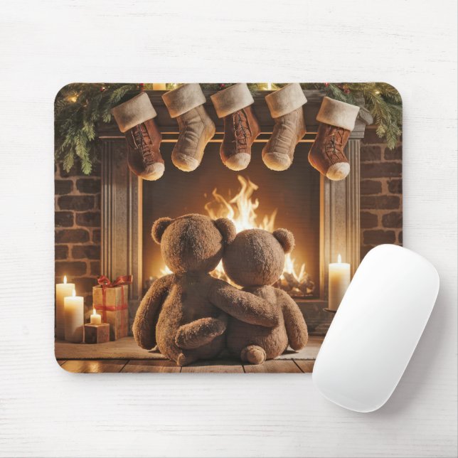 Tapis De Souris Les Nounours de Noël inondés (Avec souris)