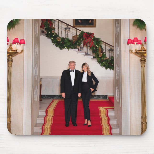 Tapis De Souris Les pas de Noël Président Donald Trump & Melania (Devant)