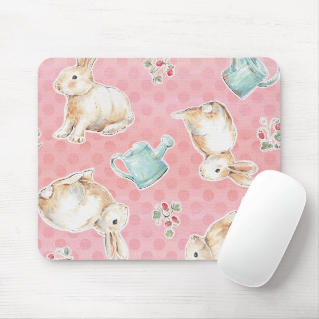 Tapis De Souris Les Patterns de Springtime Bunnie (Avec souris)