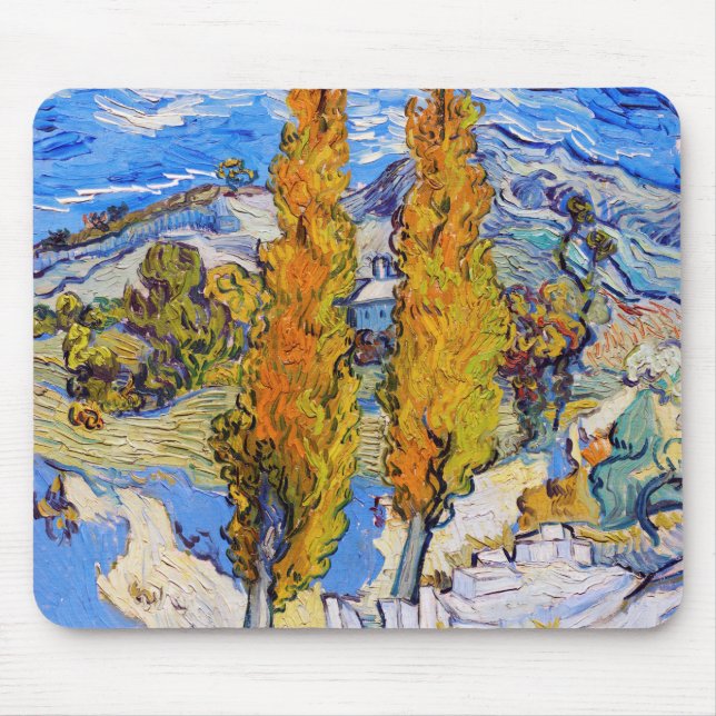 Tapis De Souris Les peupliers de Saint-Rémy, Van Gogh (Devant)