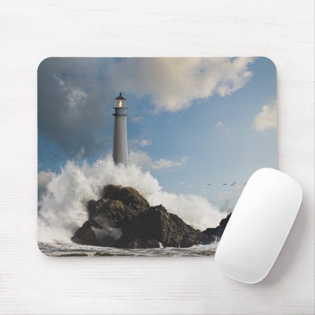 Tapis De Souris Les phares | Phare Avec Vagues De Crise (Avec souris)