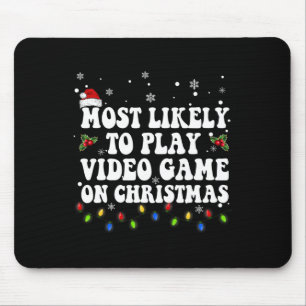 Tapis De Souris Les Plus Probables À Jouer Jeu Vidéo Sur Noël Père