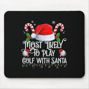 Tapis De Souris Les Plus Probables De Jouer Golf Avec Père Noël Xm