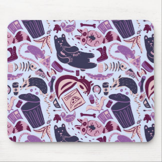 Tapis De Souris Les poubelles roses mangent des Motifs de nourritu