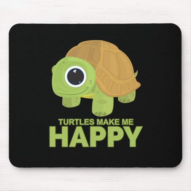 Tapis De Souris Les tortues me rendent heureux (Devant)
