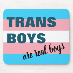 Tapis De Souris Les Trans Boys sont de vrais garçons Drapeau Trans