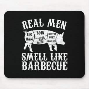 Tapis De Souris Les vrais hommes sentent comme Byrbeque Bbq Byrbec