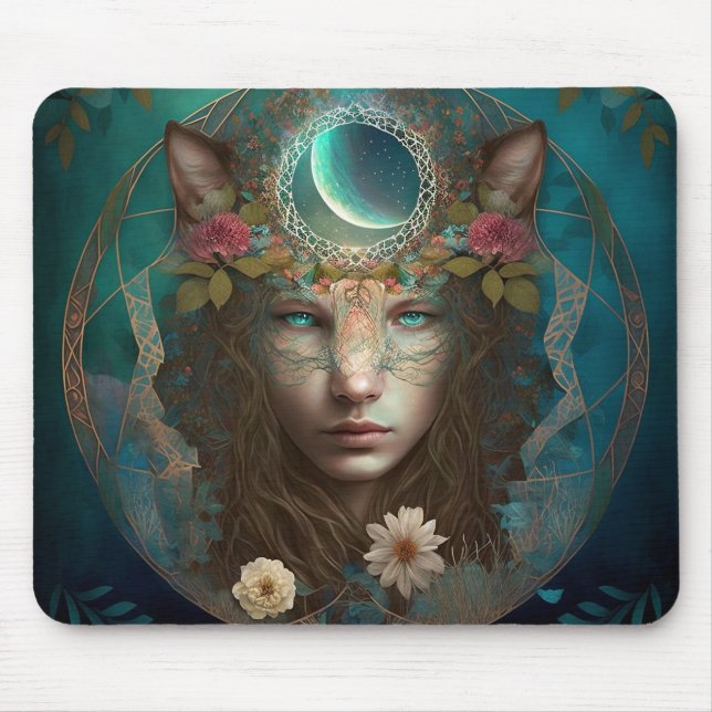 Tapis De Souris L'Esprit Animal L'Art Imaginaire Mystique (Devant)
