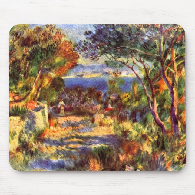 Tapis De Souris L'Estaque par Pierre Renoir, Impressionnisme Vinta (Devant)