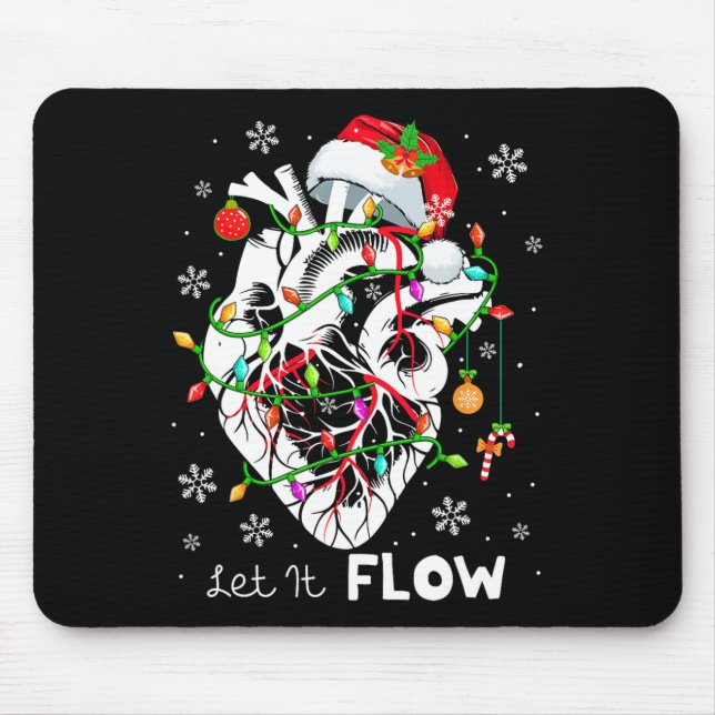 Tapis De Souris Let It Flowing Xmas Anatomy Santa Heart Part Cardi (Devant)
