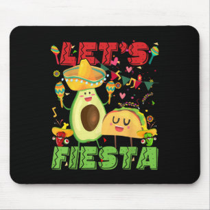 Tapis De Souris Lets Fiesta Avocado Et Tacos Cinco De Mayo Mexica