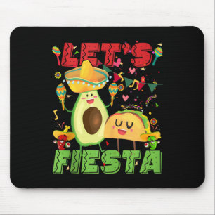 Tapis De Souris Lets Fiesta Avocado Et Tacos Cinco De Mayo Mexica