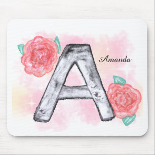 Tapis De Souris LETTRE AQUATICOLE Florale A