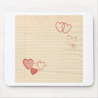 Tapis De Souris Lettre d'amour de bloc - notes de griffonnage