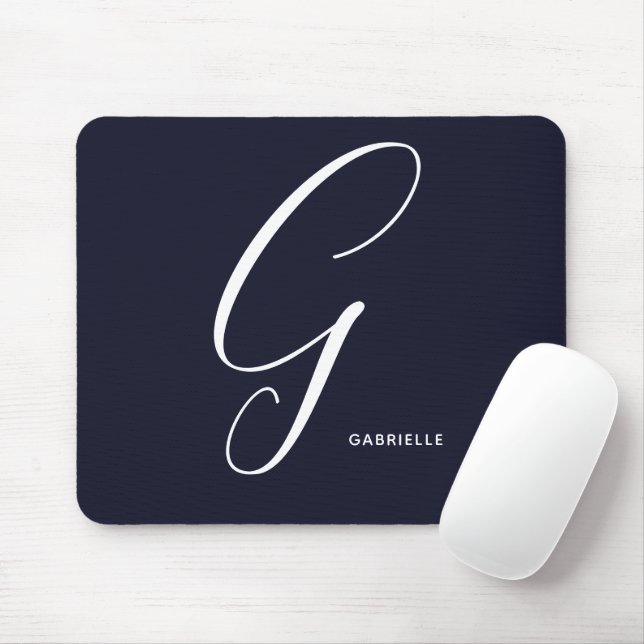 Tapis De Souris LETTRE DE STYLE MONOMOBILE G Bleu Marine (Avec souris)