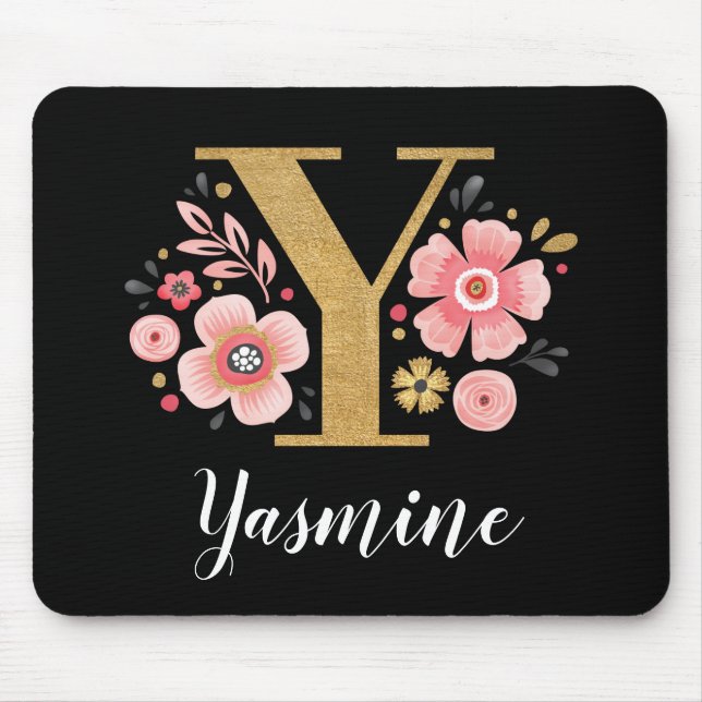 TAPIS DE SOURIS LETTRE FEMME INITIALE X ROSE CRI (Devant)