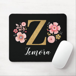 TAPIS DE SOURIS LETTRE FEMME INITIALE Z ROSE CRI