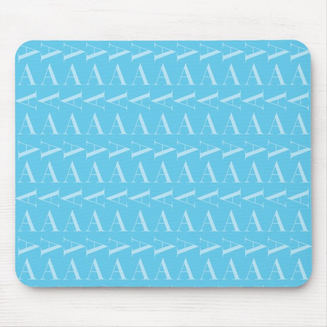 Tapis De Souris Lettre initiale A, Aqua Blue (Devant)