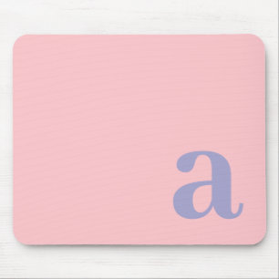 Tapis De Souris Lettre Monogramme Minimaliste Rose & Bleu