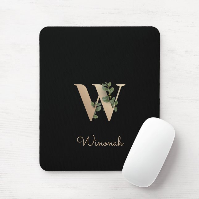Tapis De Souris LETTRE MONOGRAPHIQUE BOtanique Élégante W Pad sour (Avec souris)