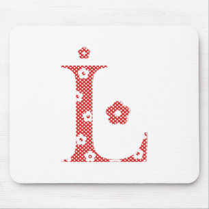 Tapis De Souris LETTRE Motif Fleur L(rouge)