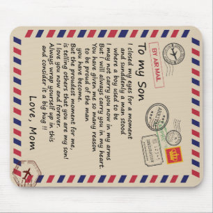 Tapis De Souris Lettre personnalisée à mon fils de maman