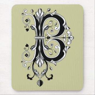 Tapis De Souris Lettre rococo B de monogramme