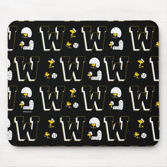 Tapis De Souris Lettre sport Woodstock Varsity Motif (Devant)