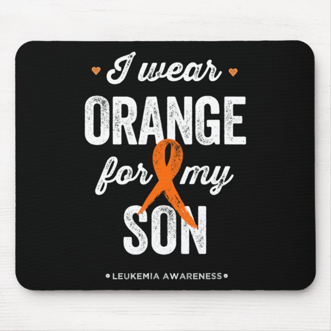 Tapis De Souris Leukemia Sensibilisation Je porte du ruban orange  (Devant)