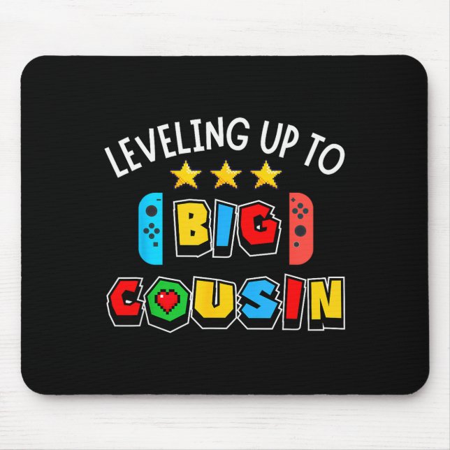 Tapis De Souris Leveling Up To Big Cousin Funny Gaming Video Game  (Devant)