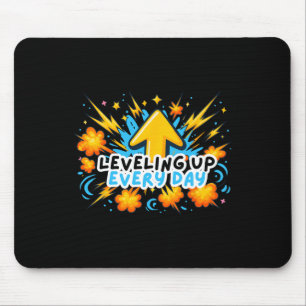 Tapis De Souris Levelup Chaque Jour Ck To School Shirt Gamer Boy