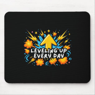 Tapis De Souris Levelup Chaque Jour Ck To School Shirt Gamer Boy