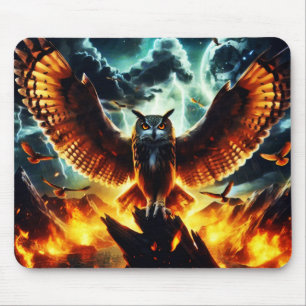 Tapis De Souris Lever de lune de chouette