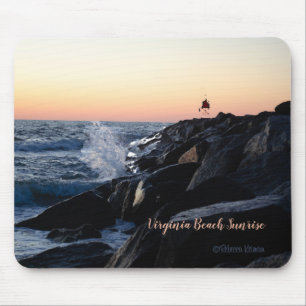 Tapis De Souris Lever de soleil au Jetty - Virginia Beach 02 juill
