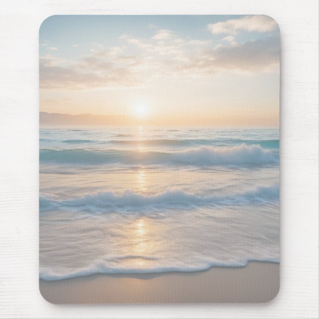 Tapis De Souris Lever De Soleil Sur La Plage (Devant)
