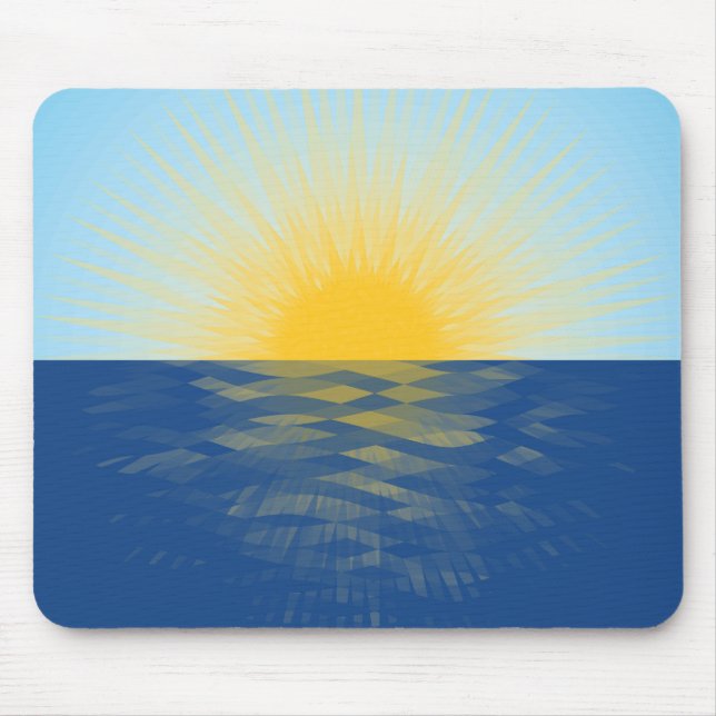 Tapis De Souris Lever de soleil sur l'océan Nouveaux débuts (Devant)