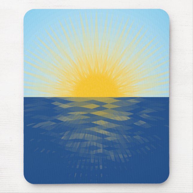 Tapis De Souris Lever de soleil sur l'océan Nouveaux débuts (Devant)
