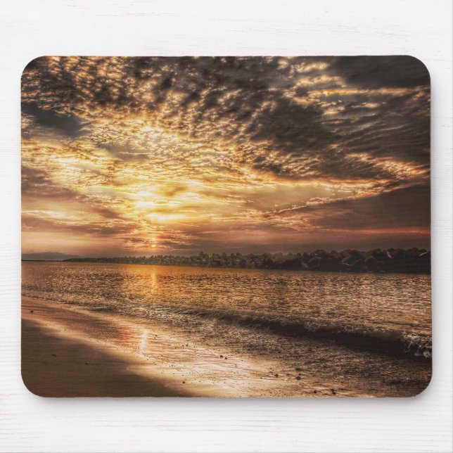 Tapis De Souris Lever du soleil de la superbe plage (Devant)