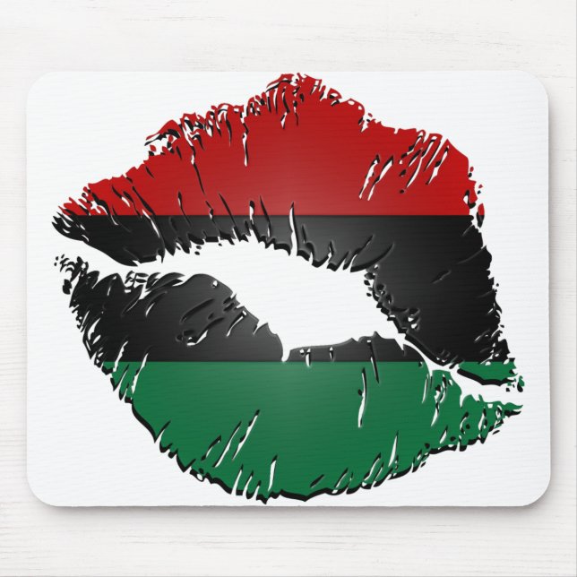 Tapis De Souris Lèvres Mousepad de drapeau d'Afro-américain (Devant)