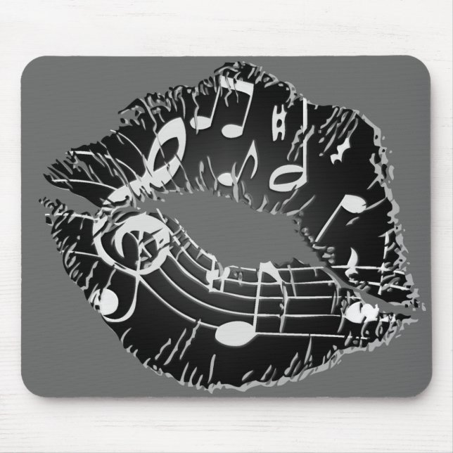 Tapis De Souris Lèvres Mousepad de musique (Devant)