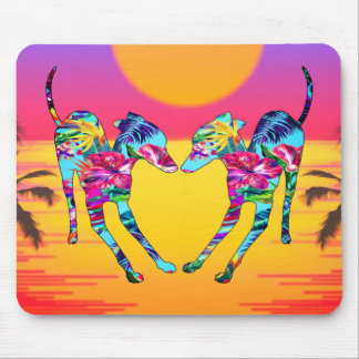Tapis De Souris Lévrier Italien Tropical
