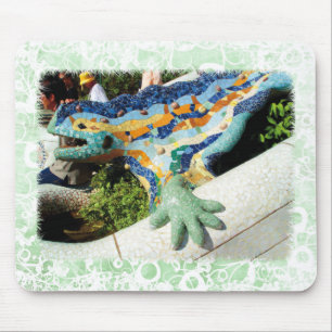 Tapis De Souris Lézard de Gaudi - mousepad floral vert