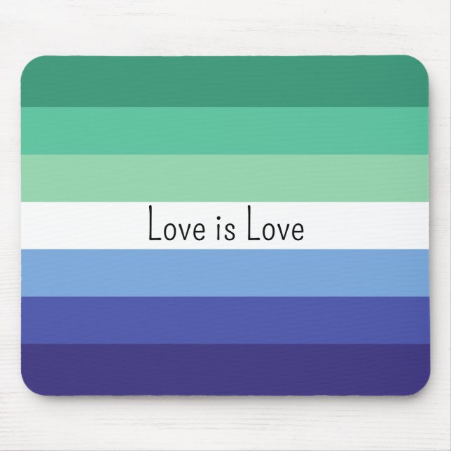 Tapis De Souris LGBTQ Gay Drapeau L'amour est amour Texte personna (Devant)