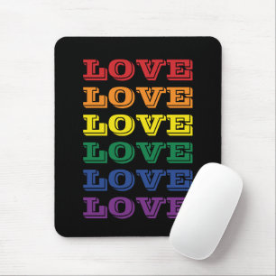Tapis De Souris LGBTQ Gay pride Love Personnalisable Texte Répété
