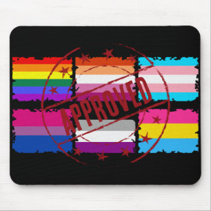 Tapis De Souris LGBTQ Prière Mois Rayures Indicateurs