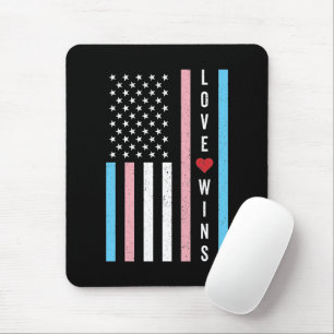 Tapis De Souris LGBTQ Transgender Pride Love remporte le drapeau a