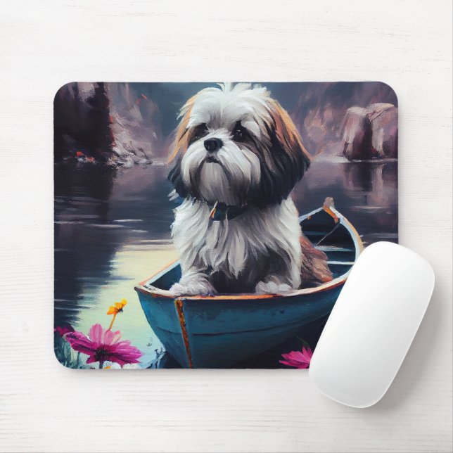 Tapis De Souris Lhasa Apso sur une pagaie : Une aventure pittoresq (Avec souris)