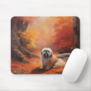 Tapis De Souris Lhassa Apso à l'automne Leaves automne Inspire