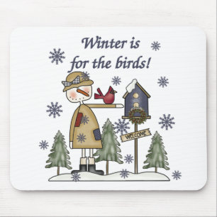 Tapis De Souris L'hiver est pour les oiseaux