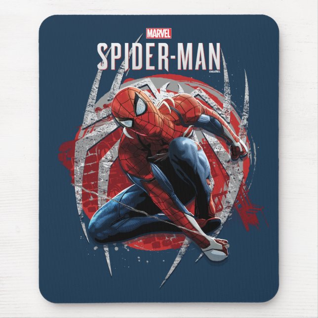Tapis De Souris L'homme-araignée de Marvel | Web Swing Street Art  (Devant)